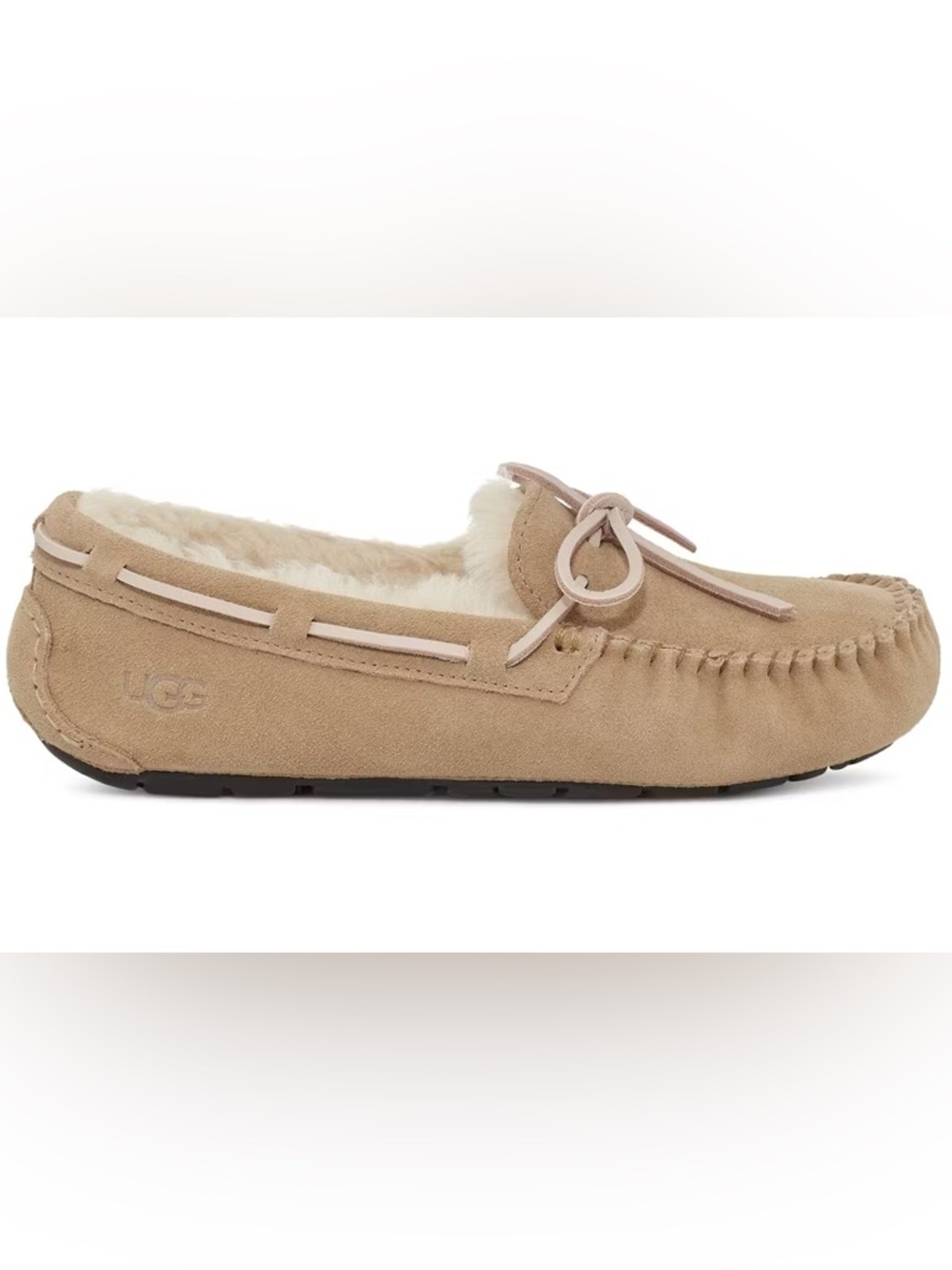 UGG Women's Chestnut Suede Shearling Moccasin Slippers